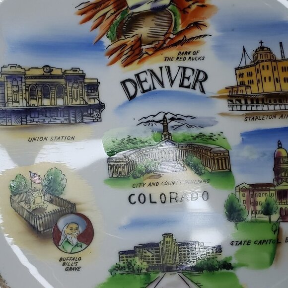 Vintage Denver Colorado Collectible Souvenir Plate - Picture 2 of 4